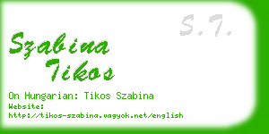 szabina tikos business card